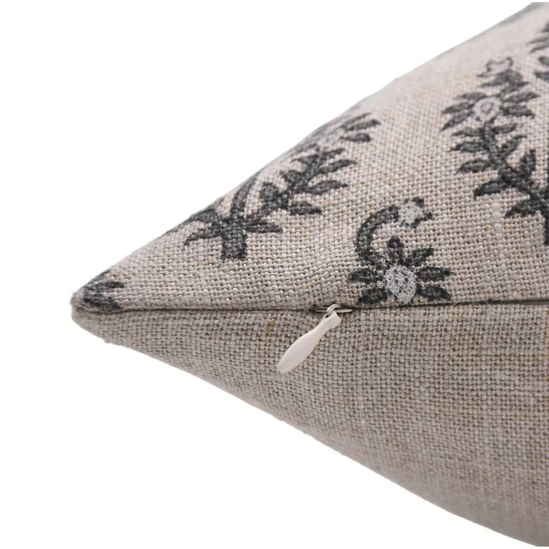 Linen Square Block print pillow Cover - Neelgagan