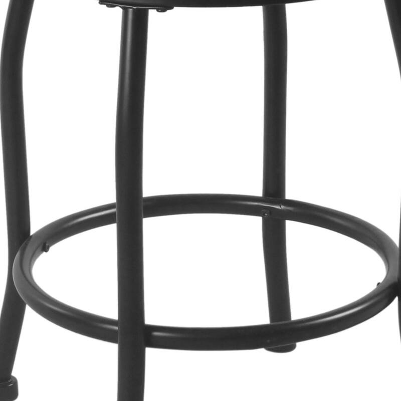 Metal Counter Stool with Swivelling Fabric Padded Seat, Gray and Black