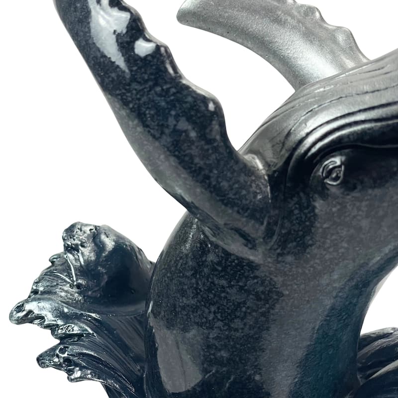 Humpback Whale Wine Bottle Holder Whimsical Coastal Home 5.75 - 6.75 X 9 X 5 inches