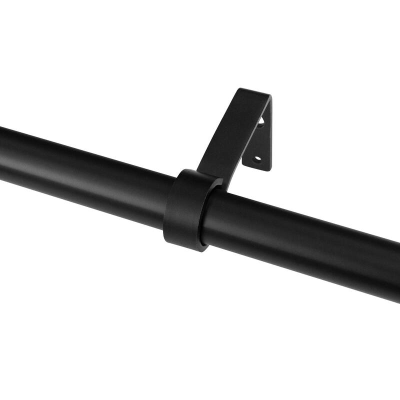 7/8" dia. Single Curtain Rod Set with Vine Woven Tulipa _Matte Black