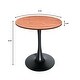 preview thumbnail 17 of 31, Bristol 27" Round Dining Table for 4 with Solid Wood Tabletop in Sleek Black Pedestal Base for Kitchen & Dining Room - 27.56"