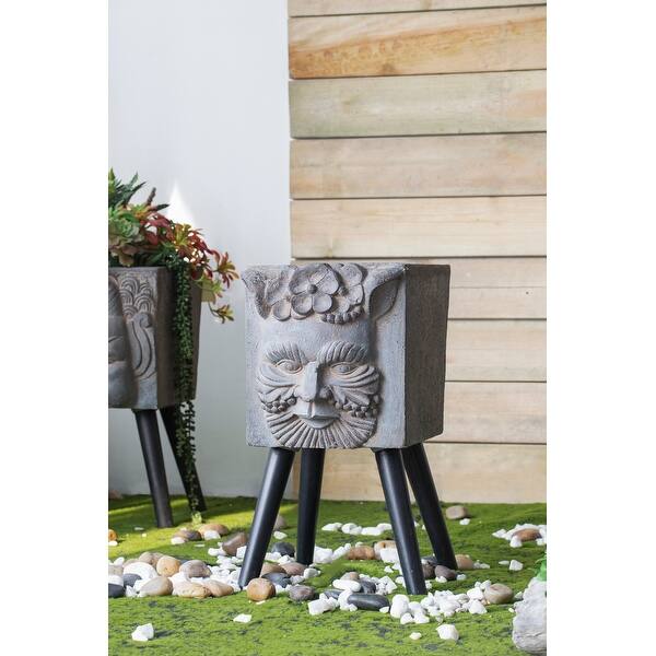 Greek God Statue Planter with Legs Indoor Outdoor Plant Pot, Gray Cement  Decorative Flower - Bed Bath & Beyond - 43545265