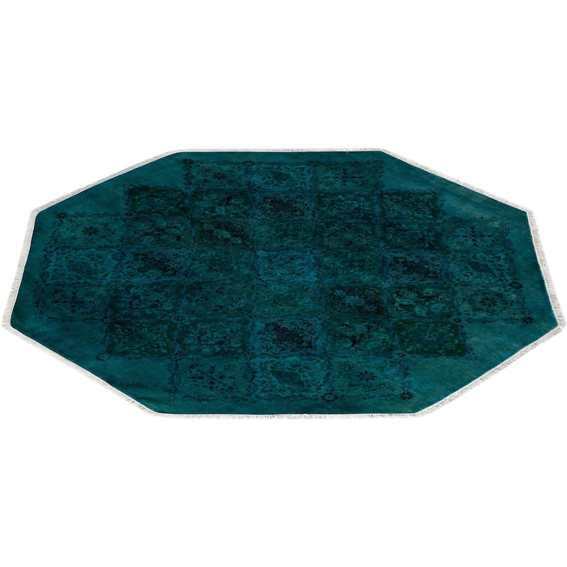 Contemporary Overdyed Wool Hand Knotted Octagon Area Rug - 6' 4" x 6' 4"