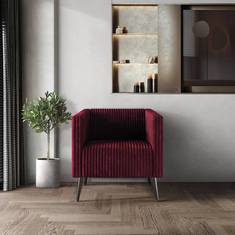 CraftPorch Corduroy Modern and Glamorous Velvet Upholstered Arm Chair