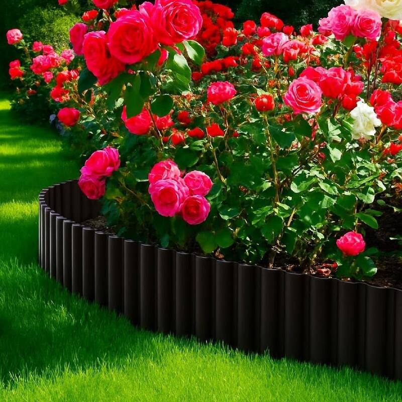 4 Pack Corrugated Galvanized Steel Metal Landscape Edging for Flower Beds, Lawn, Driveway, Walkways