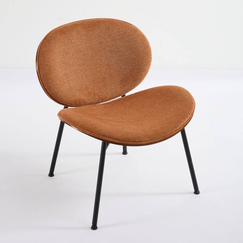 Mid-Century Modern Shell Accent Chair with Tripod Base in Walnut Finish