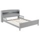 preview thumbnail 79 of 77, Pine Wood Platform Bed Low-Profile Bed Frame with Storage Headboard, Motion Sensor LED Light, Movable Guardrail, Slats Support