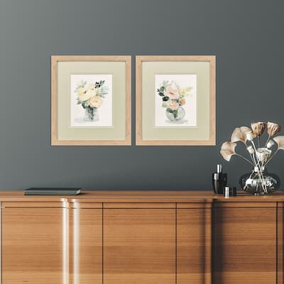 Paragon Creamy Blooms Framed Art - Set of 2
