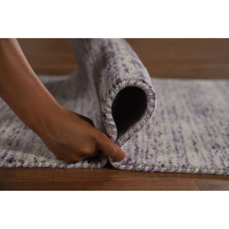 Tribal Gabbeh Indian Runner Rug Handmade Purple Wool Carpet - 2'4" x 9'6"