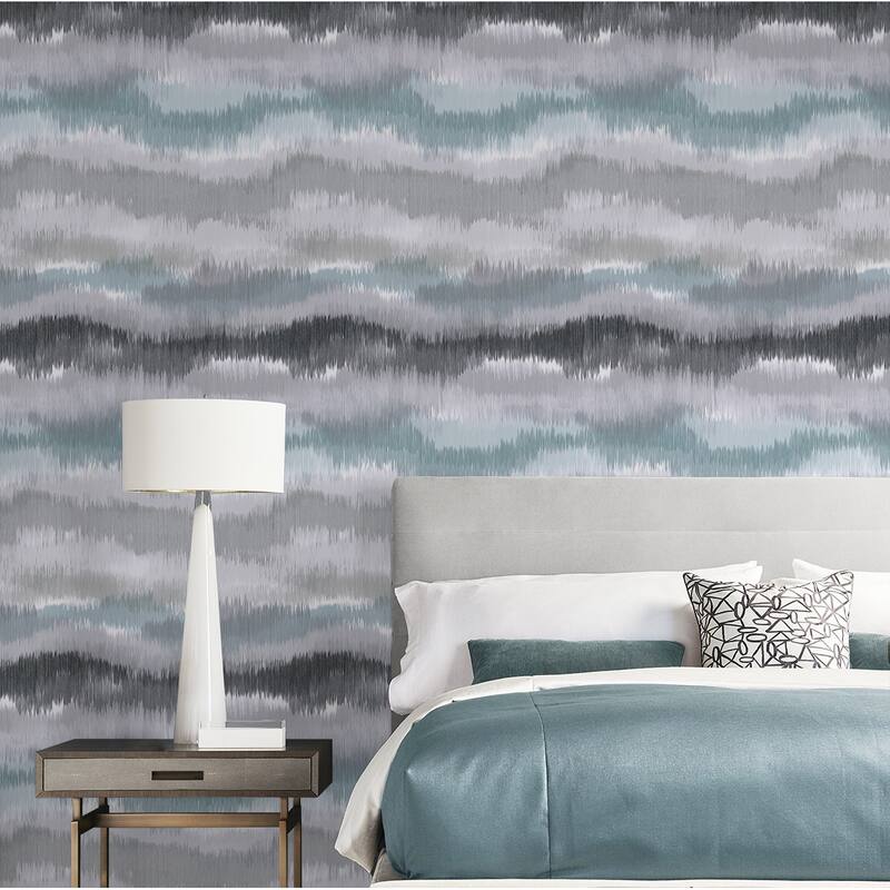 Luxe Haven Ikat Waves Peel and Stick Wallpaper
