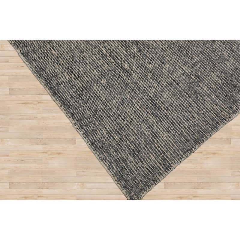 LoomBloom Gray Hand Knotted Modern 100% Wool Oriental Area Rug - 5' 3'' x 7' 7''