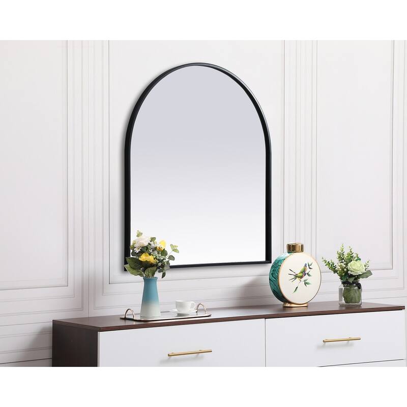Indigo Home Metal Frame Arch Mirror 27x30 Inch