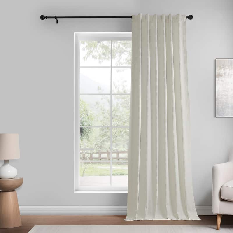Exclusive Fabrics Lounge Embossed Velvet Curtains - Room Darkening Rod Pocket Curtain for Bedroom & Living Room (1 Panel)