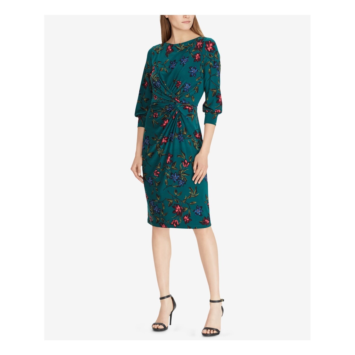 teal knee length dress