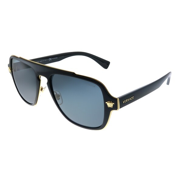 Versace Medusa Charm Sunglasses VE2199 100281 Black Polarized Grey Lens