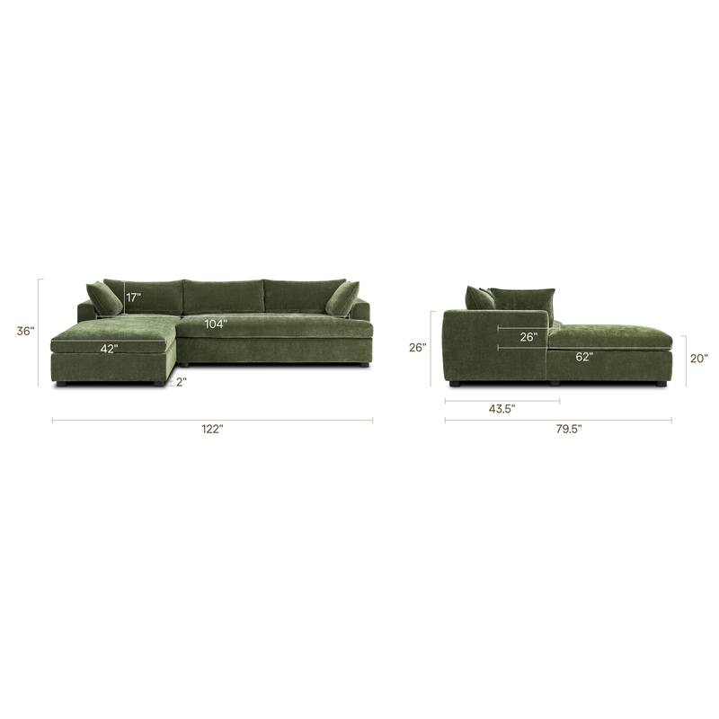 Poly & Bark Milo Left-facing Sleeper Sectional
