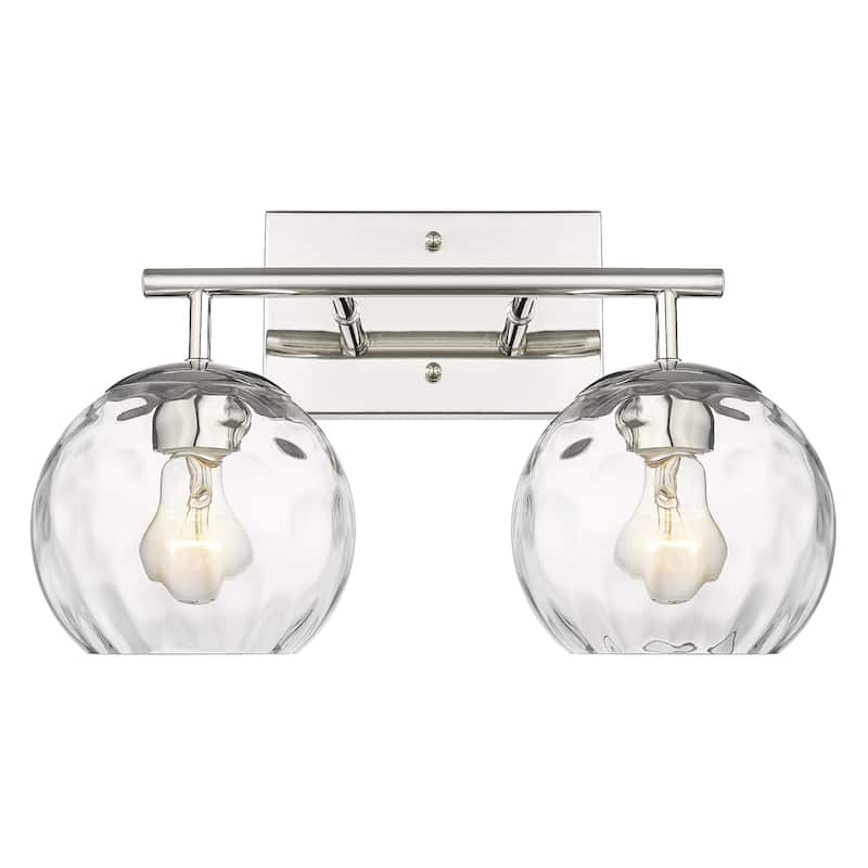Mackenzie 2-light Polished Nickel Bath/ Vanity Fixture w/ Water Glass