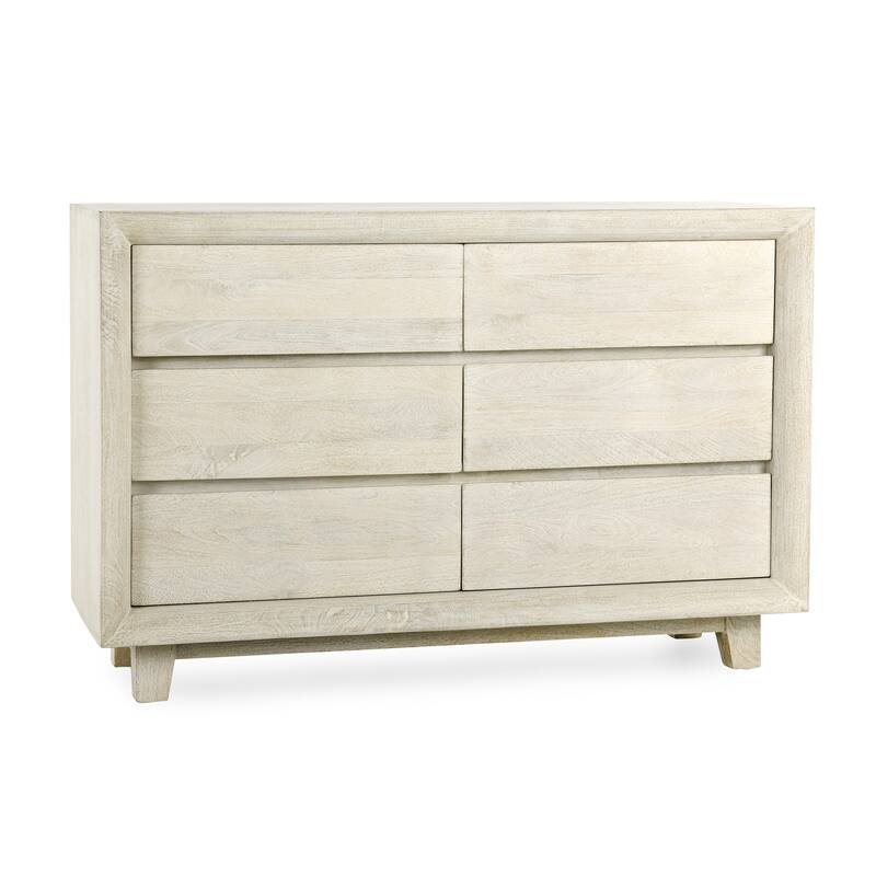 Classic Home Reece Six-Drawer Mango Wood Dresser in Sand