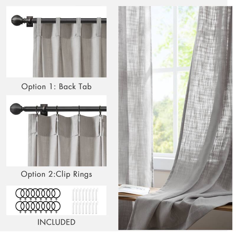 Madison Park Emery 300gsm poly linen with 7 pinch pleat per pc