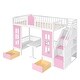 preview thumbnail 25 of 25, Playhouse Twin Bunk Bed with Changeable Table, Convertible Upper Bed, Down Desk