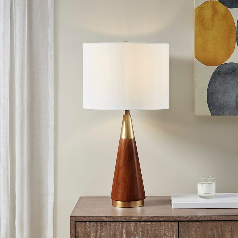Triangular Table Lamp for living room,bedroom,and dining room - Gold+Brown
