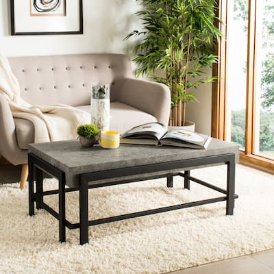 SAFAVIEH Oliver Dark Grey/ Black Coffee Table - 43.3" x 23.6" x 15.7"