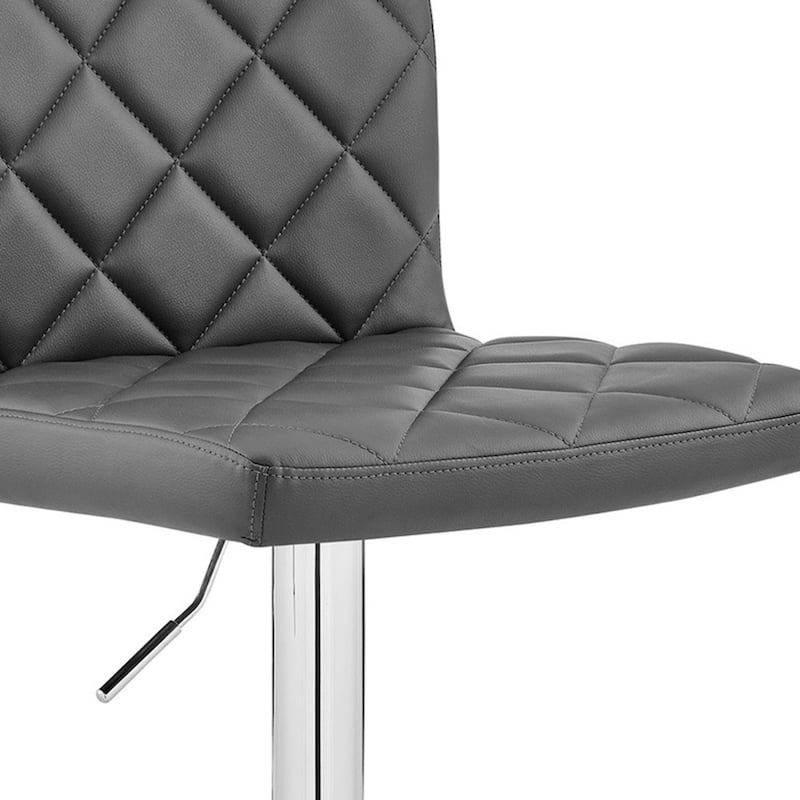24" Modern Swivel Bar Stool with Adjustable Height and PU Leather Seat Iron Base Low Back Design - 43”H x 21”W x 20”D