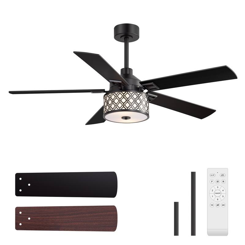 52-inch Reversible 5-Blade Fandelier Ceiling Fan with Light and Remote