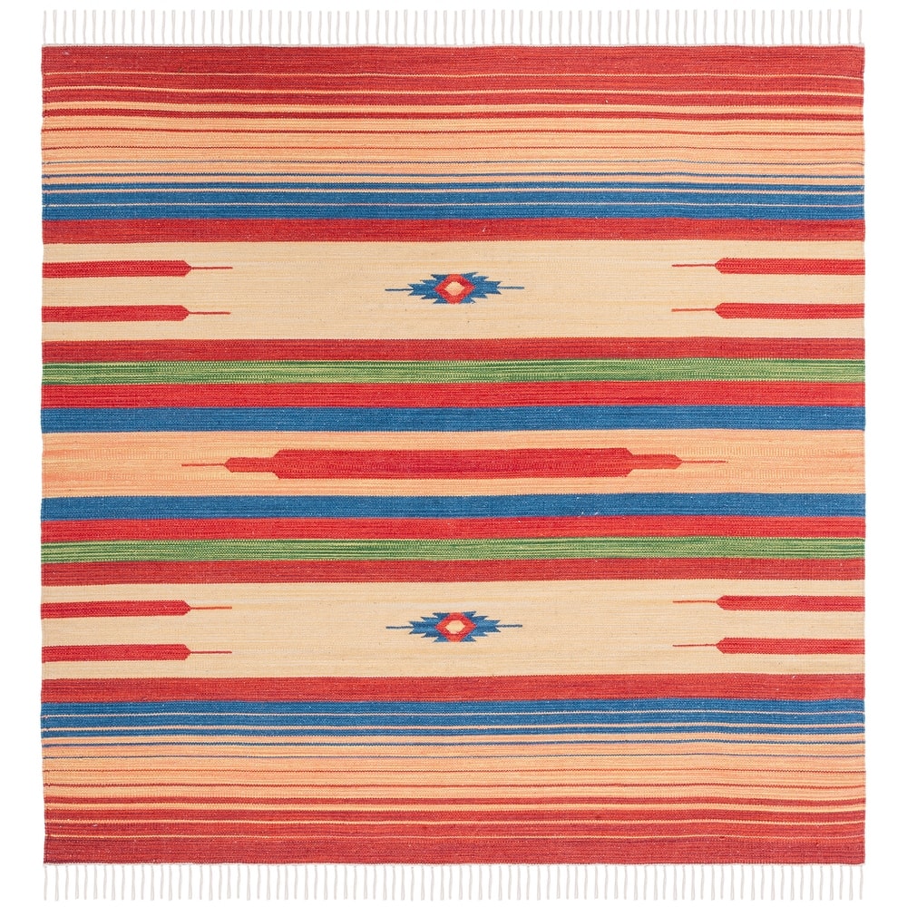SAFAVIEH Handmade Montauk Suule Southwestern Tribal Cotton Fringe Rug