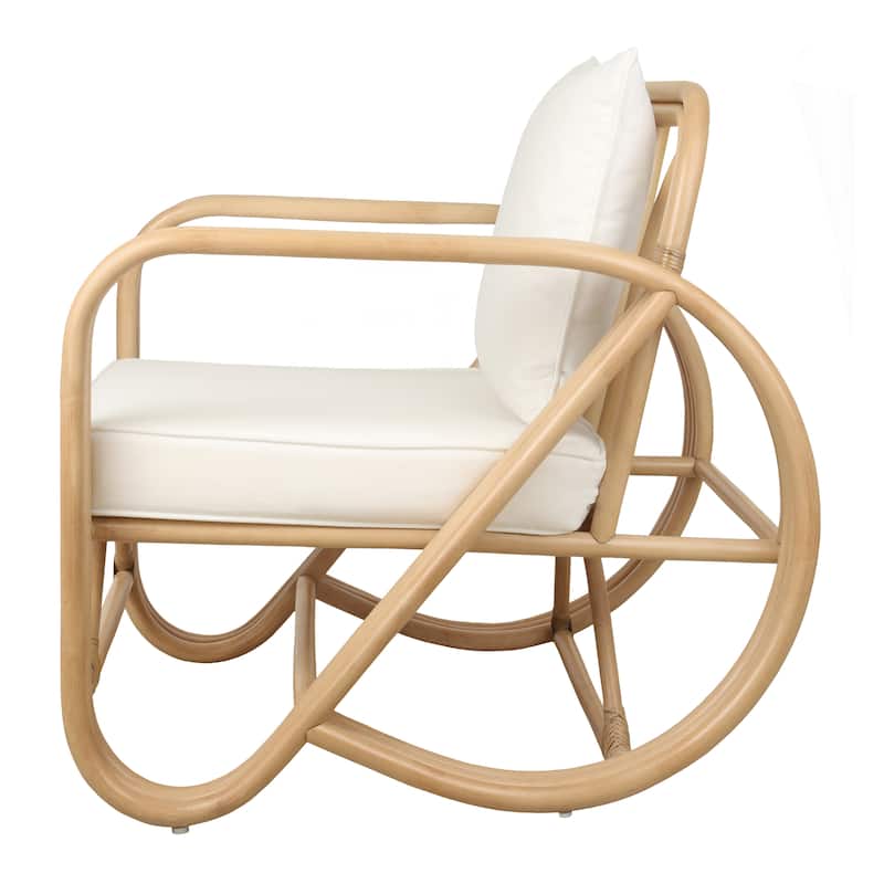 NPD Furniture Aimara Mid-Century Rattan Upholstered Armchair