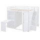 preview thumbnail 6 of 13, Full Size Bunk Bed with Wardrobe, Desk & Shelves, Multi-Functional Space Saver - White