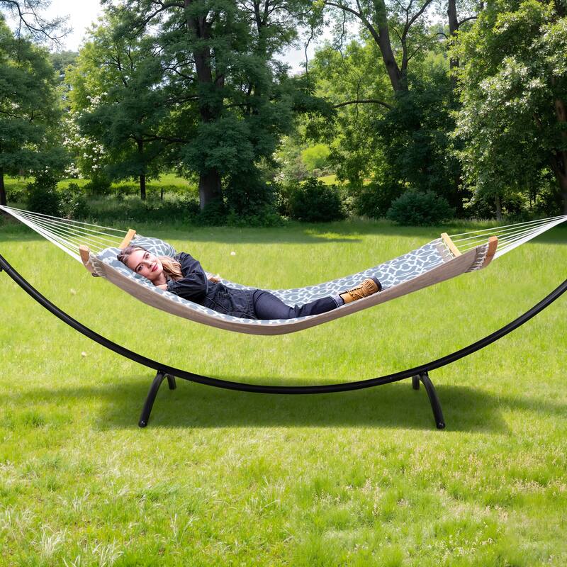 Portable Freestanding Hammock with Curved Stand for Outside