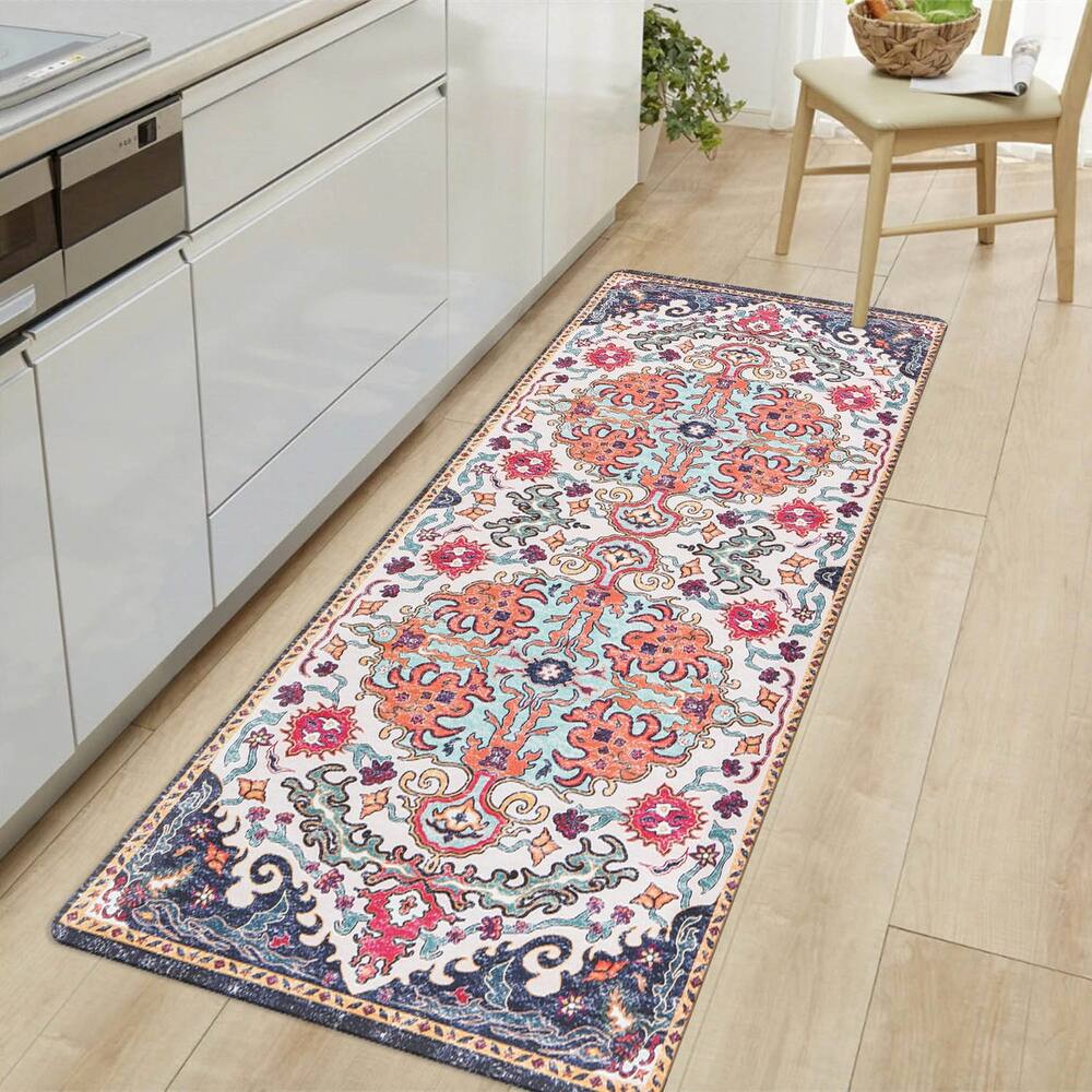 World Rug Gallery Bohemian Medallion Cushioned Anti-Fatigue Mat
