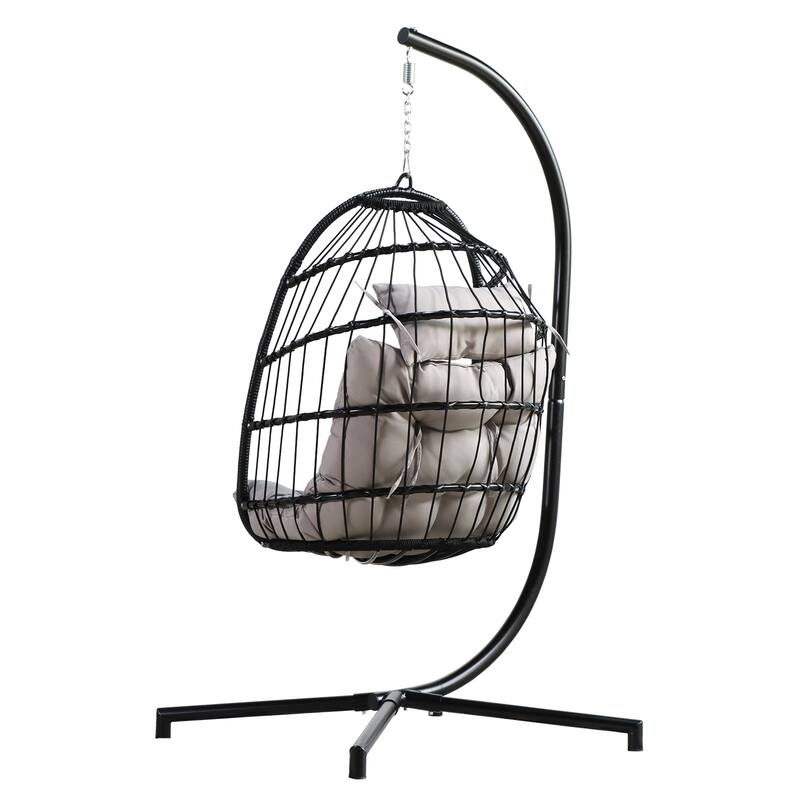 Patio Hanging Egg Chair Swing with Stand Bed Bath & Beyond 37774554