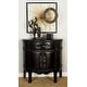 preview thumbnail 1 of 15, Dark Brown Faux Leather Cedar Traditional Half Moon Console Cabinet