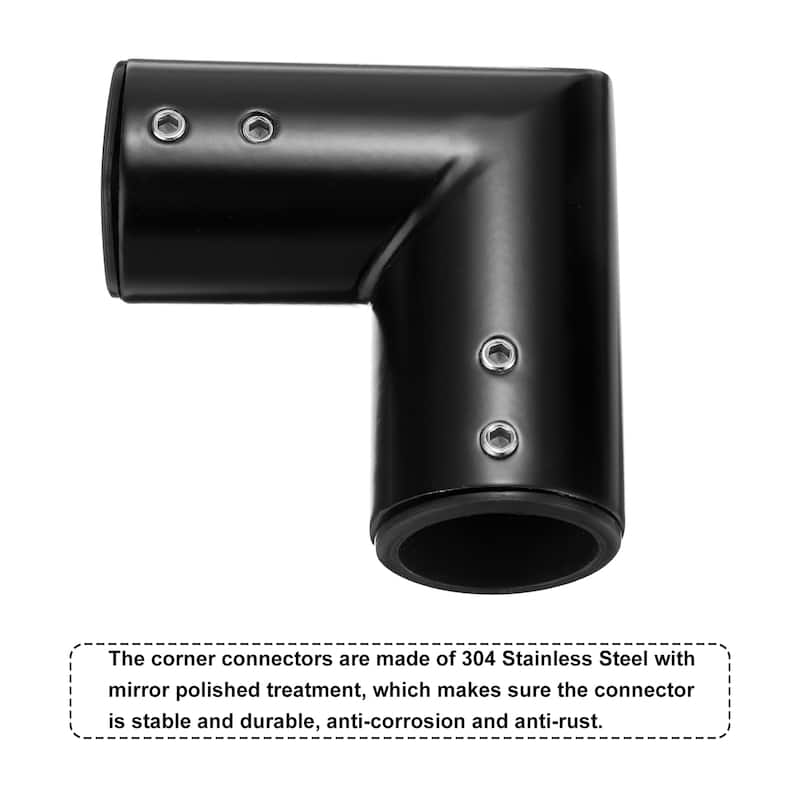 2pcs Corner Curtain Rod Connector 90 Degree for Curtain Rods