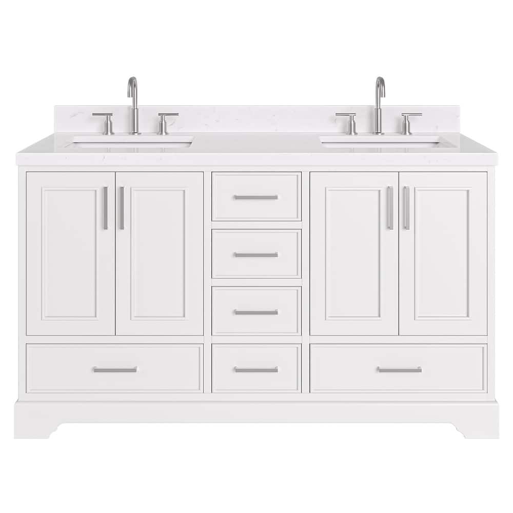 Ariel M060DCQRVO Stafford 60" Free Standing Double Basin Vanity Set