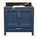 preview thumbnail 23 of 146, Nevado 37" Bathroom Vanity with Cultured Marble Vanity Top Sink in White with White Basin Blue - Calacatta Black