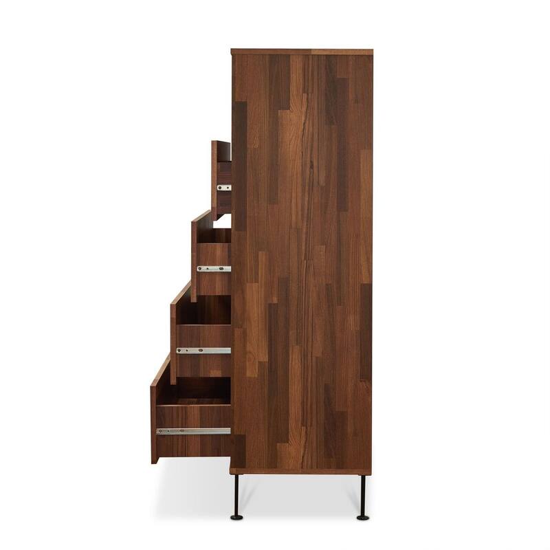 5-Drawer Solid Wood Vertical Chest, Modern Wooden Chest of Drawers with Spacious Storage Space for Bedroom, Lliving room