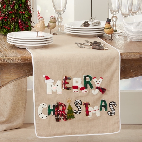Table Runner With Merry Christmas Design. Opens flyout.