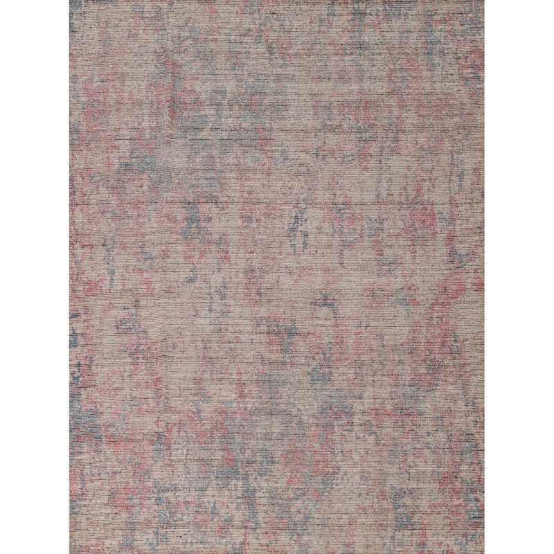 Abstract / Modern Area Rug Hand-Knotted Multi-Color Wool Carpet - 7'10"x 9'8"