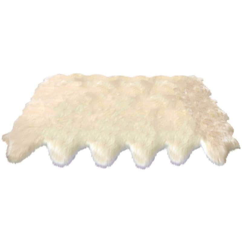 Highland Select Natural Long Wool Sheepskin 12 Pelt Shag Rug - 5'5" x 9'2"