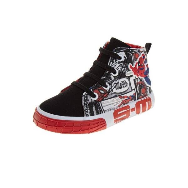slide 2 of 5, Spider-Man Boys' High Top Sneakers (Toddler/Little Kids) Black/Red - 10T
