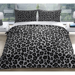 LEOPARD PRINT BLACK Duvet Cover By 