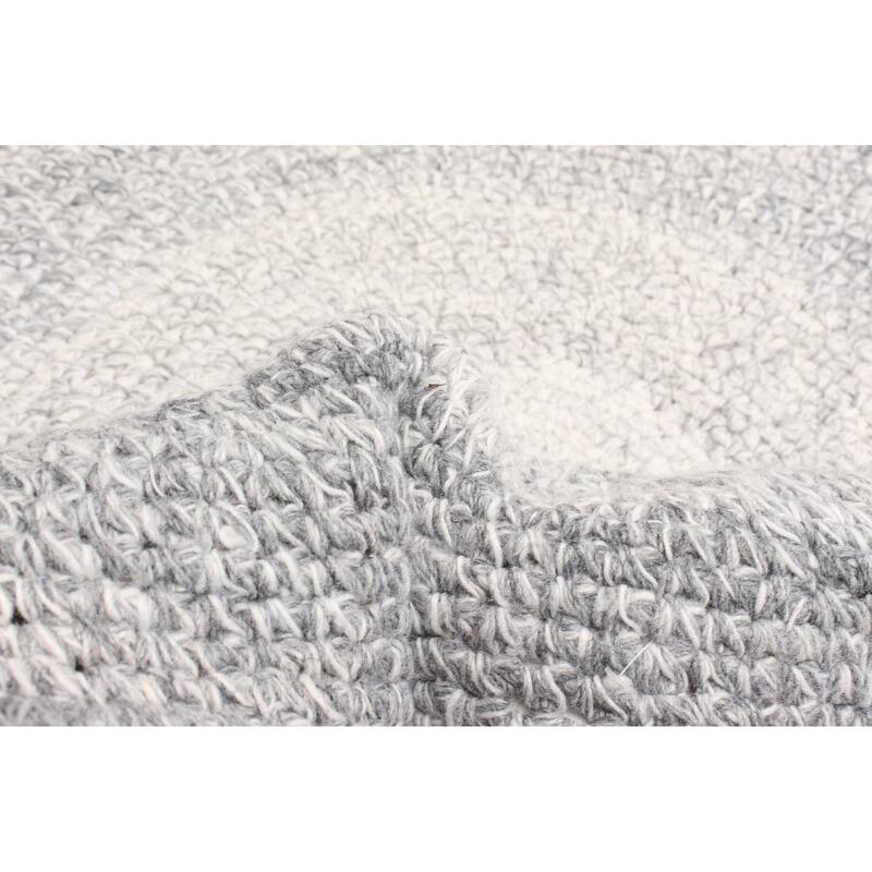 ECARPETGALLERY Braid weave Sienna Light Grey Wool Rug - 4'0 x 4'0