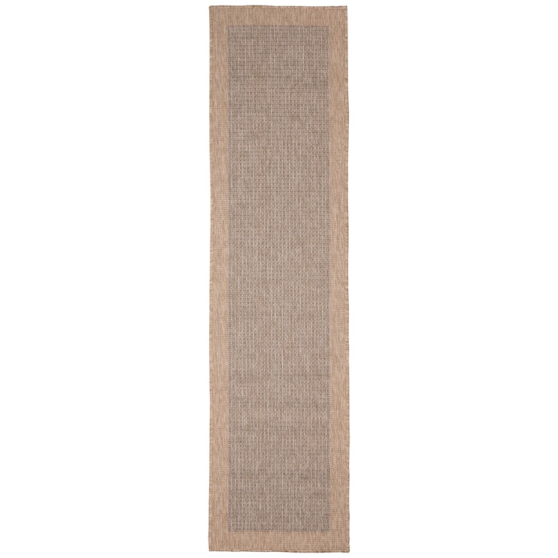 Liora Manne Sahara Texture Border Indoor/Outdoor Rug - 1'11" x 7'6" - Navy