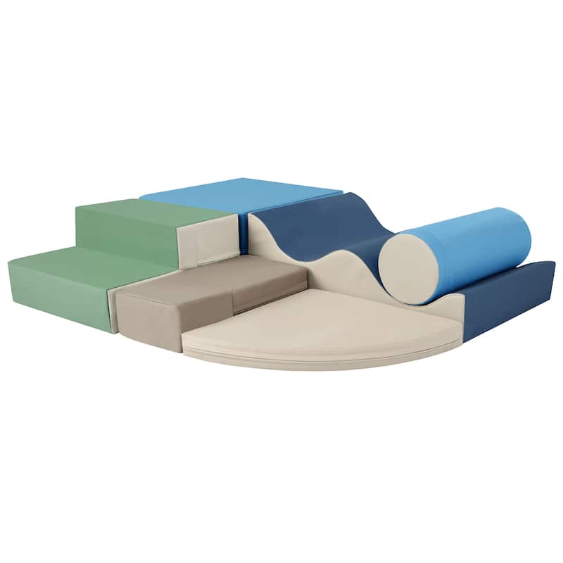 Soft Climb and Crawl Foam Playset 6 in 1, Soft Play Equipment Climb and Crawl Playground for Kids,Kids Crawling