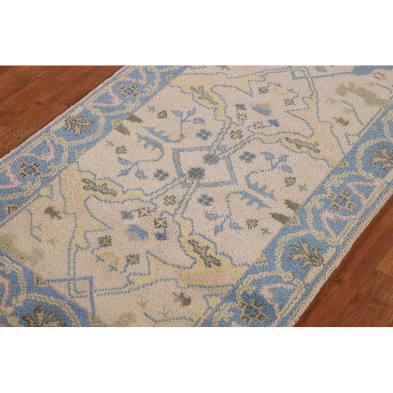 Oushak Oriental Runner Rug Hand-Knotted Wool Carpet - 2'7"x 7'10"