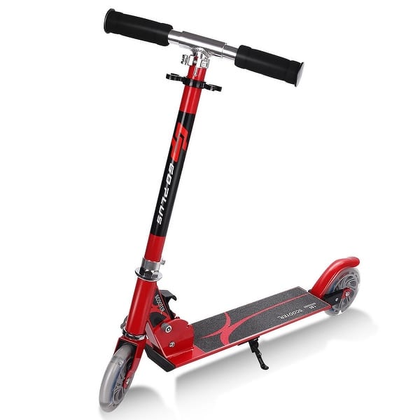 slide 2 of 8, Folding Aluminum LED Light Up Wheels Kids Kick Scooter - 28" x 4" x 25" Red
