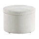preview thumbnail 4 of 5, Convenience Concepts Designs4Comfort Round Corduroy Shoe Storage Ottoman with Reversible Tray Lid Ivory